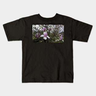 Purple Flowers in Spring Kids T-Shirt